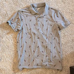 Gray Old Navy polo, clean, no rips or tears